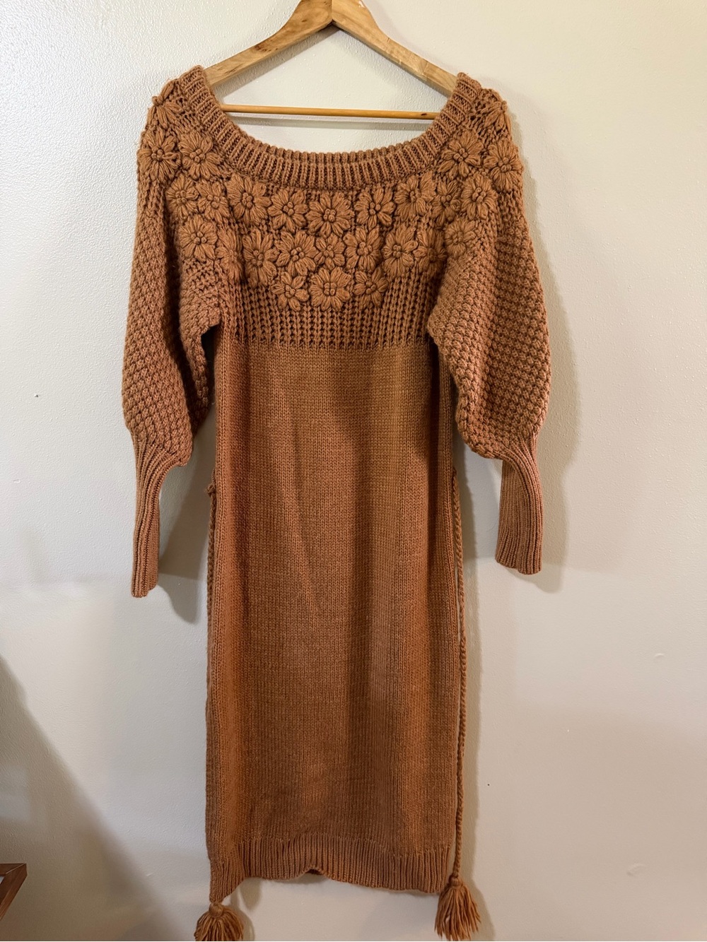 Anthropologie | Avantlook Floral Knit Fall Wool Blend Sweater Dress - Picture 3 of 11